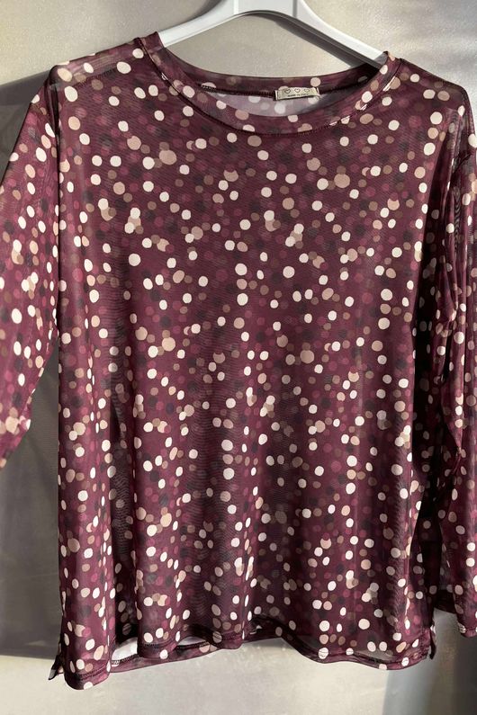 Bobby Mesh Layering Top Terrazzo Spot Aubergine